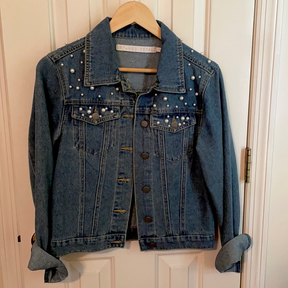 NWT Untamed Petals Denim ‘Mrs’ Jacket